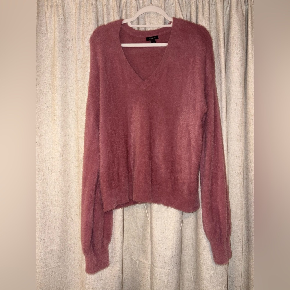 Halogen Soft Mauve V-Neck Sweater